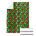 South Sydney Rabbitohs Blanket Tropical Hibiscus Floral Seamless Rugby Mascot