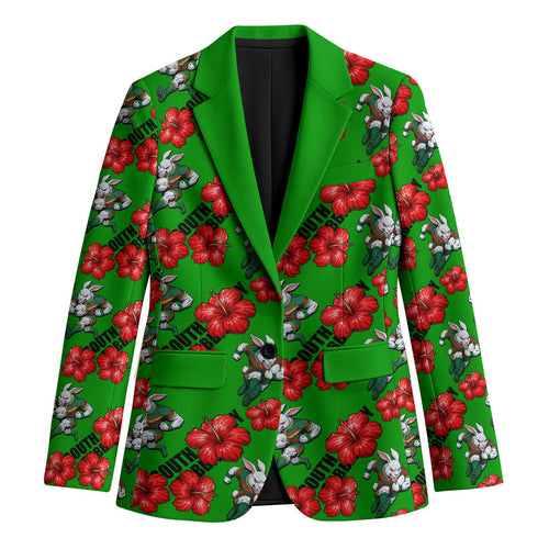 South Sydney Rabbitohs Blazer Tropical Hibiscus Floral Seamless Rugby Mascot