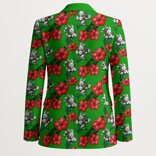 South Sydney Rabbitohs Blazer Tropical Hibiscus Floral Seamless Rugby Mascot