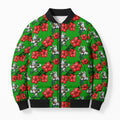 South Sydney Rabbitohs Bomber Puffer Jacket Tropical Hibiscus Floral Seamless Rugby Mascot