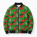 South Sydney Rabbitohs Bomber Puffer Jacket Tropical Hibiscus Floral Seamless Rugby Mascot