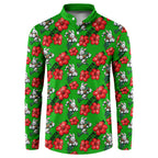 South Sydney Rabbitohs Button Sweatshirt Tropical Hibiscus Floral Seamless Rugby Mascot
