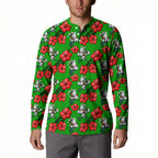 South Sydney Rabbitohs Button Sweatshirt Tropical Hibiscus Floral Seamless Rugby Mascot