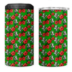 South Sydney Rabbitohs 4 in 1 Can Cooler Tumbler Tropical Hibiscus Floral Seamless Rugby Mascot