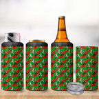 South Sydney Rabbitohs 4 in 1 Can Cooler Tumbler Tropical Hibiscus Floral Seamless Rugby Mascot