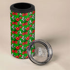 South Sydney Rabbitohs 4 in 1 Can Cooler Tumbler Tropical Hibiscus Floral Seamless Rugby Mascot
