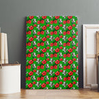 South Sydney Rabbitohs Canvas Wall Art Tropical Hibiscus Floral Seamless Rugby Mascot