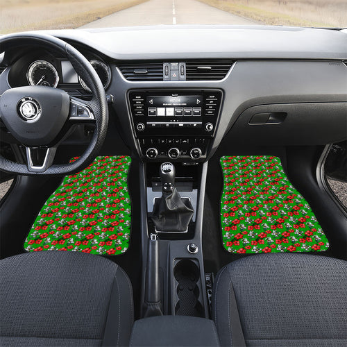 South Sydney Rabbitohs Car Mats Tropical Hibiscus Floral Seamless Rugby Mascot