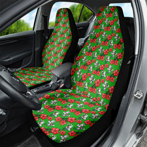 South Sydney Rabbitohs Car Seat Cover Tropical Hibiscus Floral Seamless Rugby Mascot
