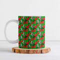 South Sydney Rabbitohs Ceramic Mug Tropical Hibiscus Floral Seamless Rugby Mascot