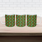 South Sydney Rabbitohs Ceramic Mug Tropical Hibiscus Floral Seamless Rugby Mascot