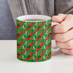 South Sydney Rabbitohs Ceramic Mug Tropical Hibiscus Floral Seamless Rugby Mascot