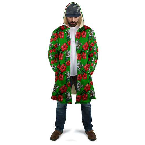 South Sydney Rabbitohs Cloak Tropical Hibiscus Floral Seamless Rugby Mascot