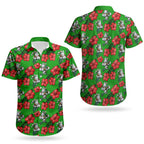 South Sydney Rabbitohs Couples Matching Mermaid Dress and Hawaiian Shirt Tropical Hibiscus Floral Seamless Rugby Mascot