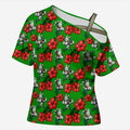 South Sydney Rabbitohs Cross Shoulder Shirt Tropical Hibiscus Floral Seamless Rugby Mascot