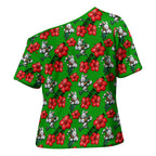 South Sydney Rabbitohs Cross Shoulder Shirt Tropical Hibiscus Floral Seamless Rugby Mascot