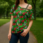 South Sydney Rabbitohs Cross Shoulder Shirt Tropical Hibiscus Floral Seamless Rugby Mascot