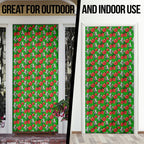 South Sydney Rabbitohs Door Cover Tropical Hibiscus Floral Seamless Rugby Mascot
