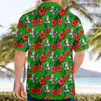 South Sydney Rabbitohs Hawaiian Shirt Tropical Hibiscus Floral Seamless Rugby Mascot