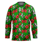 South Sydney Rabbitohs Hockey Jersey Tropical Hibiscus Floral Seamless Rugby Mascot