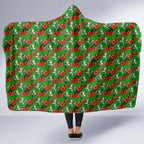 South Sydney Rabbitohs Hooded Blanket Tropical Hibiscus Floral Seamless Rugby Mascot