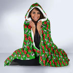 South Sydney Rabbitohs Hooded Blanket Tropical Hibiscus Floral Seamless Rugby Mascot
