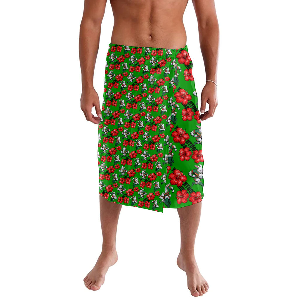South Sydney Rabbitohs Lavalava Tropical Hibiscus Floral Seamless Rugby Mascot