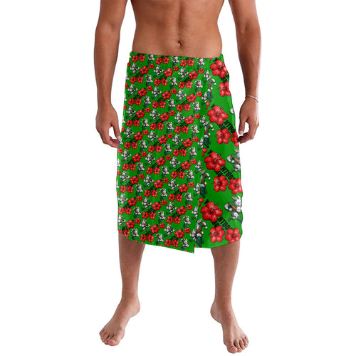South Sydney Rabbitohs Lavalava Tropical Hibiscus Floral Seamless Rugby Mascot