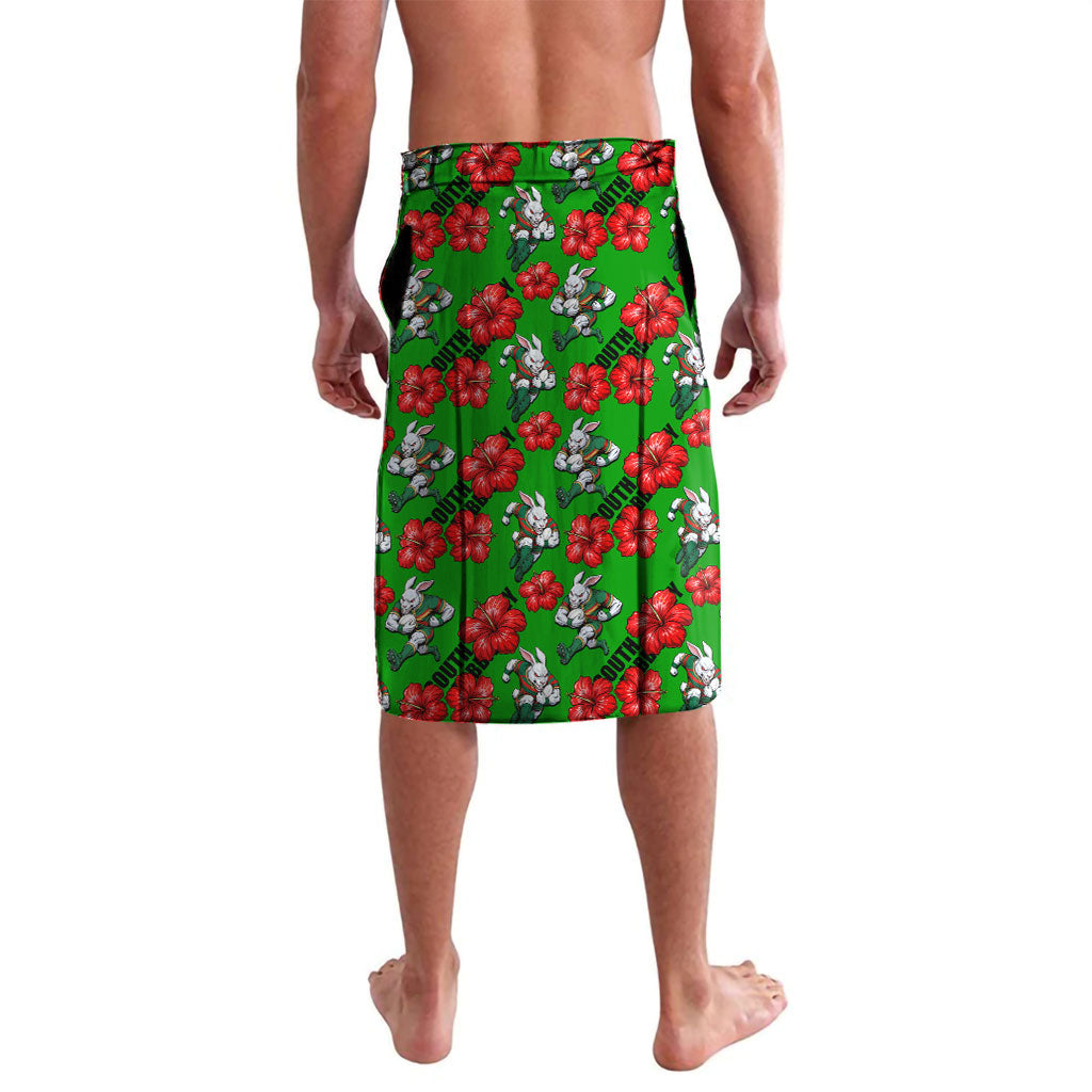 South Sydney Rabbitohs Lavalava Tropical Hibiscus Floral Seamless Rugby Mascot