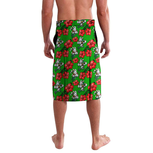 South Sydney Rabbitohs Lavalava Tropical Hibiscus Floral Seamless Rugby Mascot