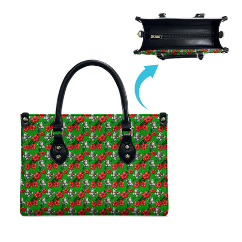 South Sydney Rabbitohs Leather Bag Tropical Hibiscus Floral Seamless Rugby Mascot