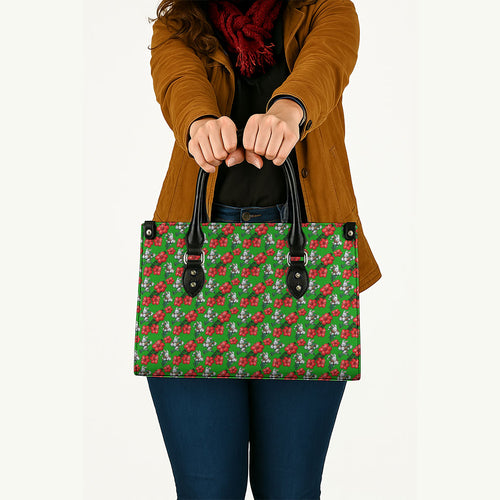 South Sydney Rabbitohs Leather Bag Tropical Hibiscus Floral Seamless Rugby Mascot