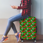 South Sydney Rabbitohs Luggage Cover Tropical Hibiscus Floral Seamless Rugby Mascot