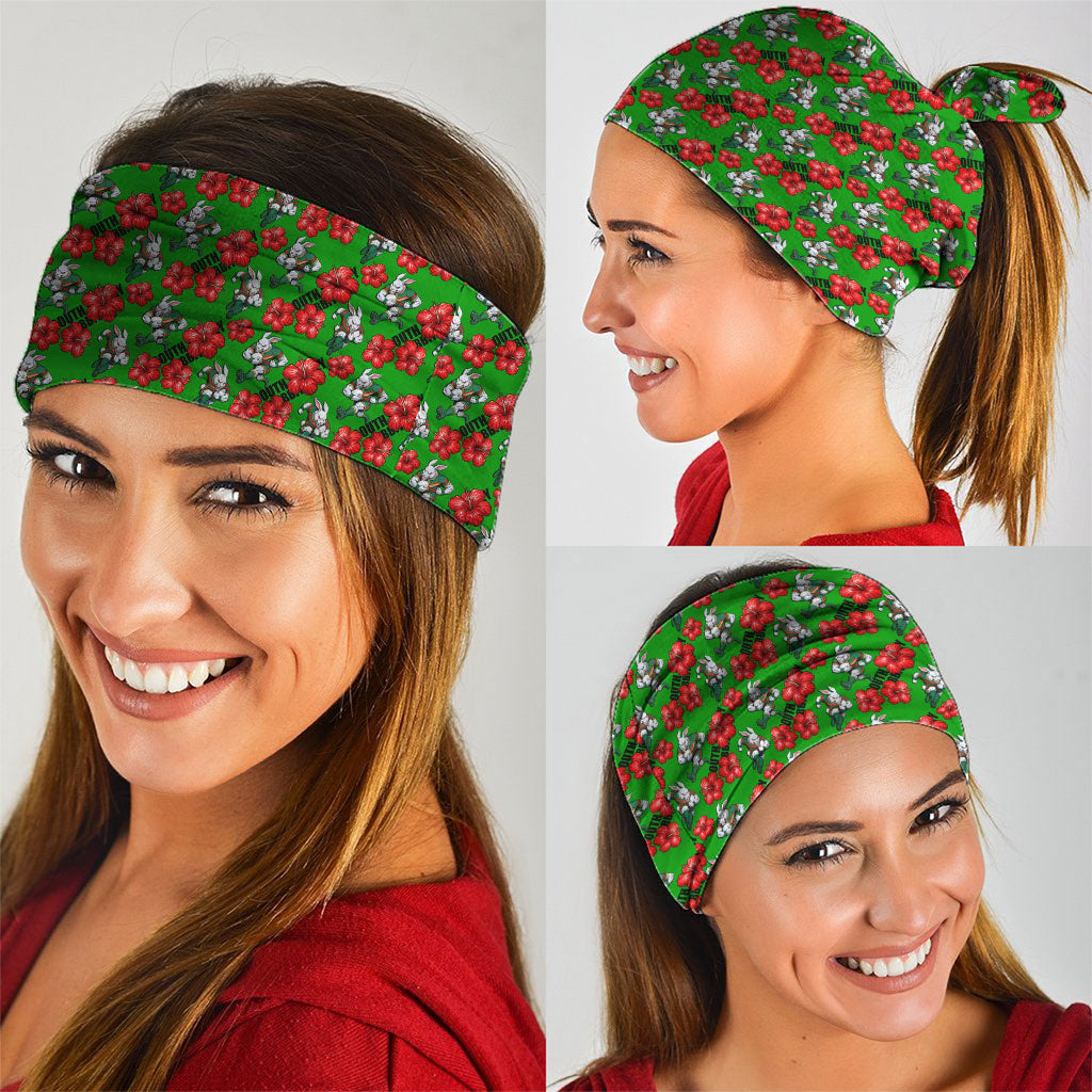 South Sydney Rabbitohs Neck Gaiter Tropical Hibiscus Floral Seamless Rugby Mascot