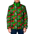 South Sydney Rabbitohs Padded Jacket Tropical Hibiscus Floral Seamless Rugby Mascot