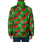 South Sydney Rabbitohs Padded Jacket Tropical Hibiscus Floral Seamless Rugby Mascot