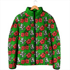 South Sydney Rabbitohs Padded Jacket Tropical Hibiscus Floral Seamless Rugby Mascot