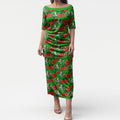 South Sydney Rabbitohs Puletasi Tropical Hibiscus Floral Seamless Rugby Mascot