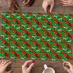 South Sydney Rabbitohs Puzzle Tropical Hibiscus Floral Seamless Rugby Mascot
