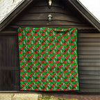 South Sydney Rabbitohs Quilt Tropical Hibiscus Floral Seamless Rugby Mascot