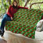 South Sydney Rabbitohs Quilt Tropical Hibiscus Floral Seamless Rugby Mascot