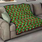 South Sydney Rabbitohs Quilt Tropical Hibiscus Floral Seamless Rugby Mascot