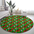 South Sydney Rabbitohs Round Carpet Tropical Hibiscus Floral Seamless Rugby Mascot