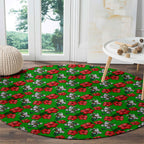 South Sydney Rabbitohs Round Carpet Tropical Hibiscus Floral Seamless Rugby Mascot