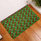 South Sydney Rabbitohs Rubber Doormat Tropical Hibiscus Floral Seamless Rugby Mascot