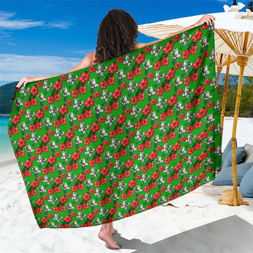 South Sydney Rabbitohs Sarong Tropical Hibiscus Floral Seamless Rugby Mascot