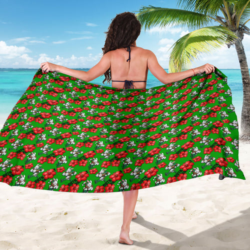 South Sydney Rabbitohs Sarong Tropical Hibiscus Floral Seamless Rugby Mascot