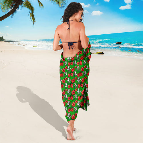 South Sydney Rabbitohs Sarong Tropical Hibiscus Floral Seamless Rugby Mascot