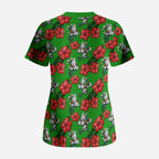 South Sydney Rabbitohs Scrub Top Tropical Hibiscus Floral Seamless Rugby Mascot