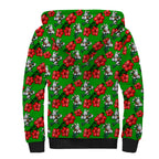 South Sydney Rabbitohs Sherpa Hoodie Tropical Hibiscus Floral Seamless Rugby Mascot